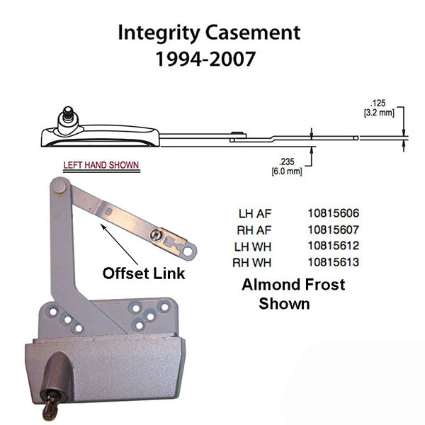 Casement Operator Integrity By Marvin Rh - Almond Frost Hardware