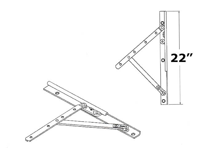 Awning Window Hinges Dimension A 22 In. Truth No. 13.16 Hardware