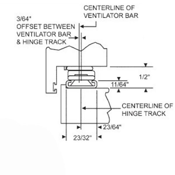 4-Bar Egress Hinge 12-1/4 In. Fixed Rivet Stainless Steeless Stee Hardware