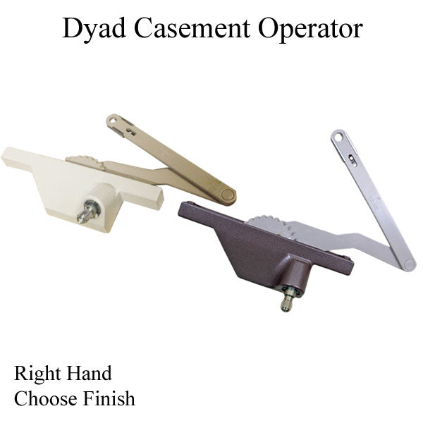 Right Hand 6-11/16 Inch Rear Face Mounted Dyad Casement Operator For Window - Choose Color Hardware