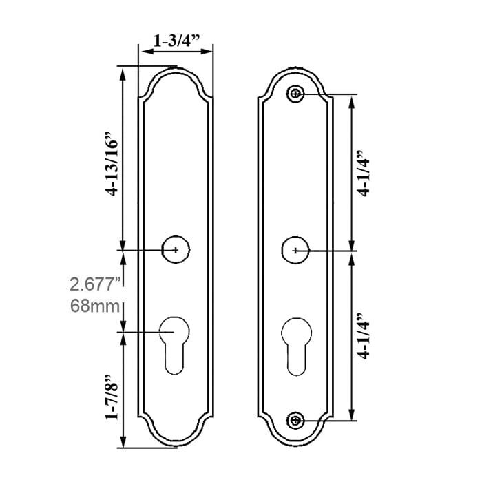 Germania Lara 68mm RH Active Handleset for 2-1/4" Door, Satin Nickel
