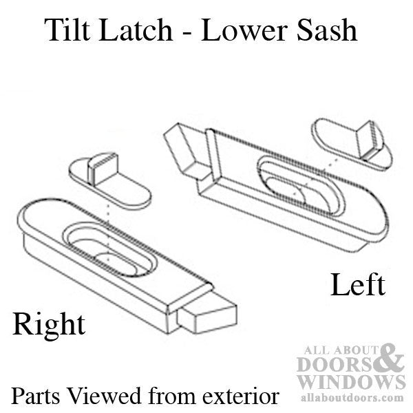 Metal Tilt Latch Upper Sash Right Hand 2-3/8"