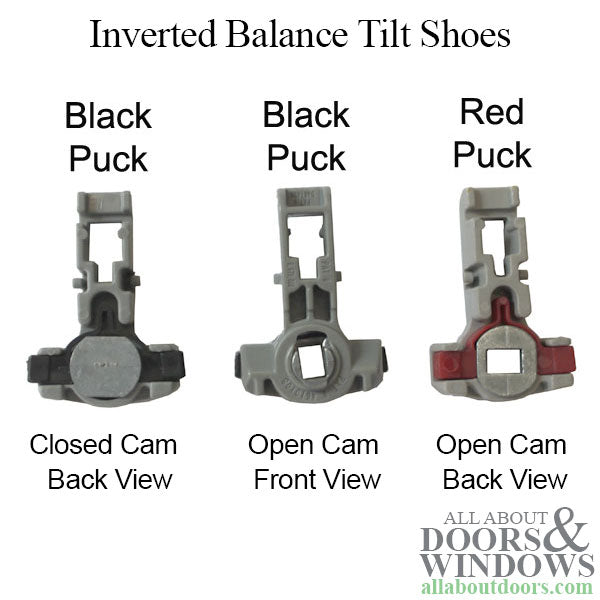 Inverted Tilt Shoe 1-1/4 x 17/32 Open Cam White Puck for 62 Series