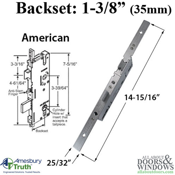 20mm P2000 Active 35/92 SPL Mortise Lock Body – American