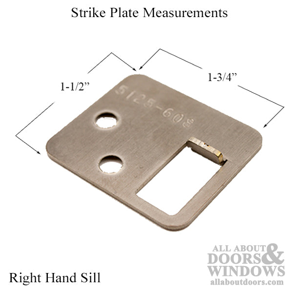 5125-608 Shootbolt Strike Plate Keeper RH Sill / LH Head
