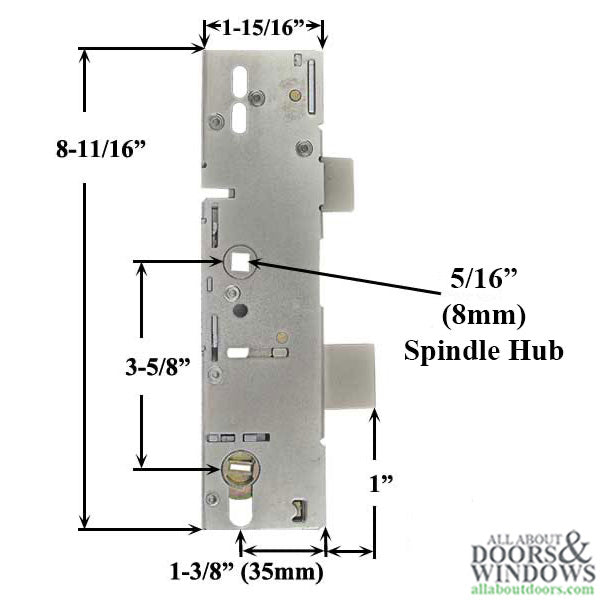 P1000® 35/92 Multipoint Gearbox Mortise Lock Body (American Version)