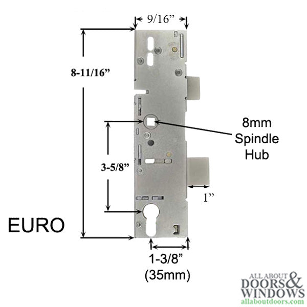 P1000 35/92 Euro Mortise Lock Gearbox for Multipoint Door