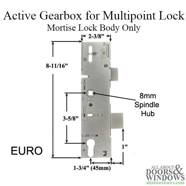 P1000 Active 45/92 Euro Mortise Lock Gearbox Replacement