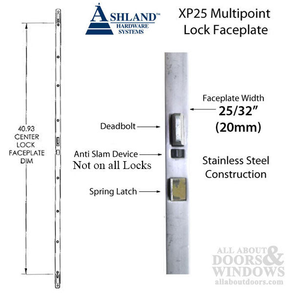 Ashland XP25 3-Point Shootbolt Multipoint Lock, 60mm Backset