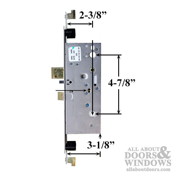 Active Concealed Rod 60mm Mortise Lock – Square Face for Vinyl Doors