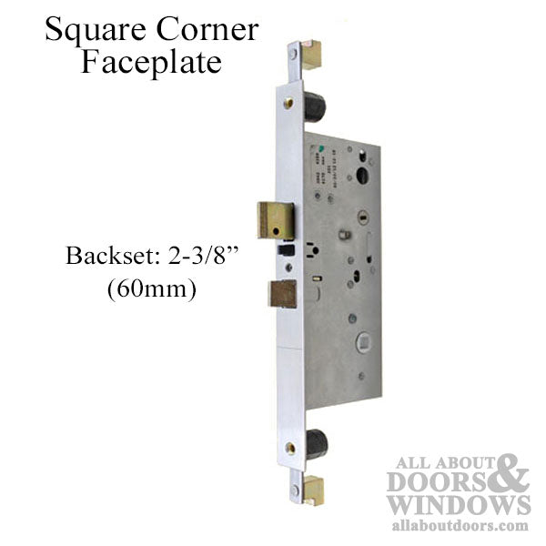 Active Concealed Rod 60mm Mortise Lock – Square Face for Vinyl Doors