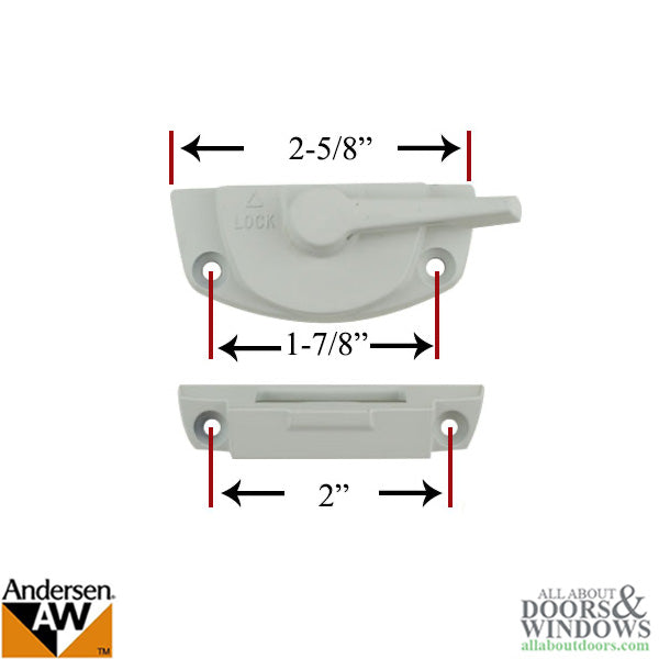 Andersen Tilt-Wash DC/TW Lock and Keeper Kit – White