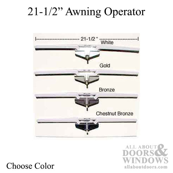 21-1/2" Single Hook Roto Gear Awning Window Operator – Choose Color