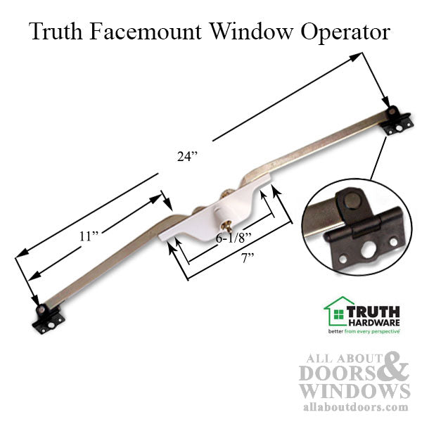 Truth Dual Arm Awning Operator #40078/#40079 – White Front Mount