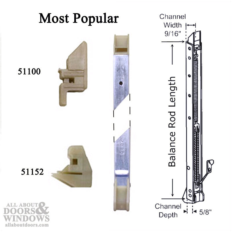 Top Shoe Bracket for 1/2" Channel Balance – Side-Load Non-Tilt Windows