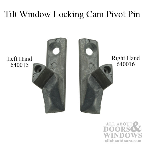 Left Hand Tilt Window Cam Pivot Pin, Zinc, Mill Finish