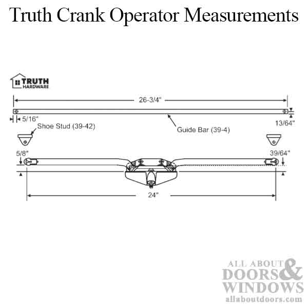 Truth Awning Crank Operator 24-3/4 inch Dual Arm