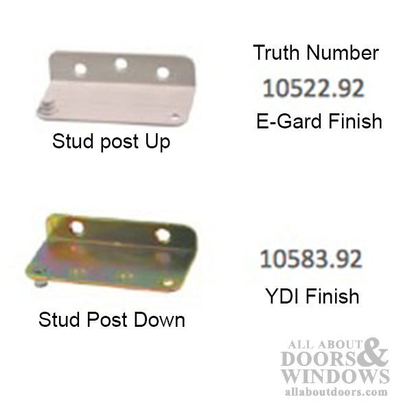 Truth Stud Bracket Left Hand, YDI Finish for Entrygard Dyad Operators