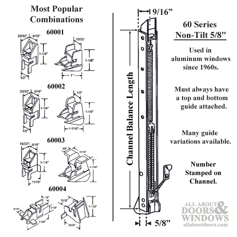 Top Shoe Bracket for 1/2" Channel Balance – Side-Load Non-Tilt Windows