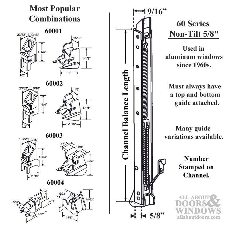Bottom Shoe Bracket for 1/2" Channel Balance – Side-Load Window Hardware