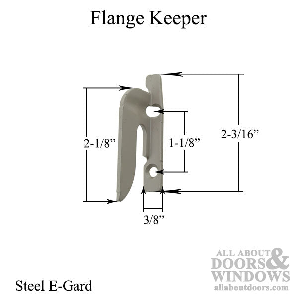 Left Hand Sash Lock Hook Flange Keeper – Steel E-Gard