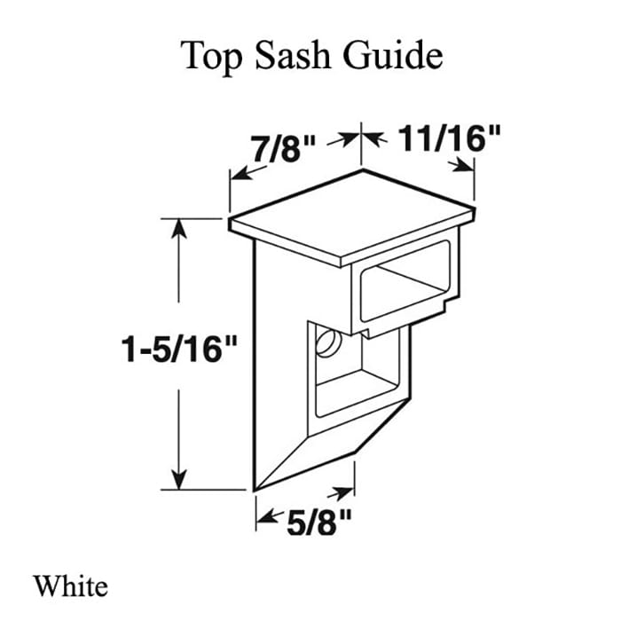 White Plastic Top Sash Guide Cam for Channel Balance Windows