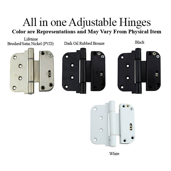 3-5/8 x 4 Adjustable Hinge, All in one (V-H) NRP Door, Steel Base - Choose Color