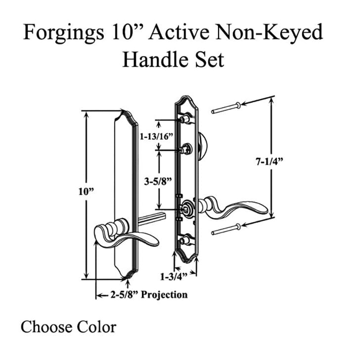 Forgings 10" Round Top Active Non-Keyed Handle Set