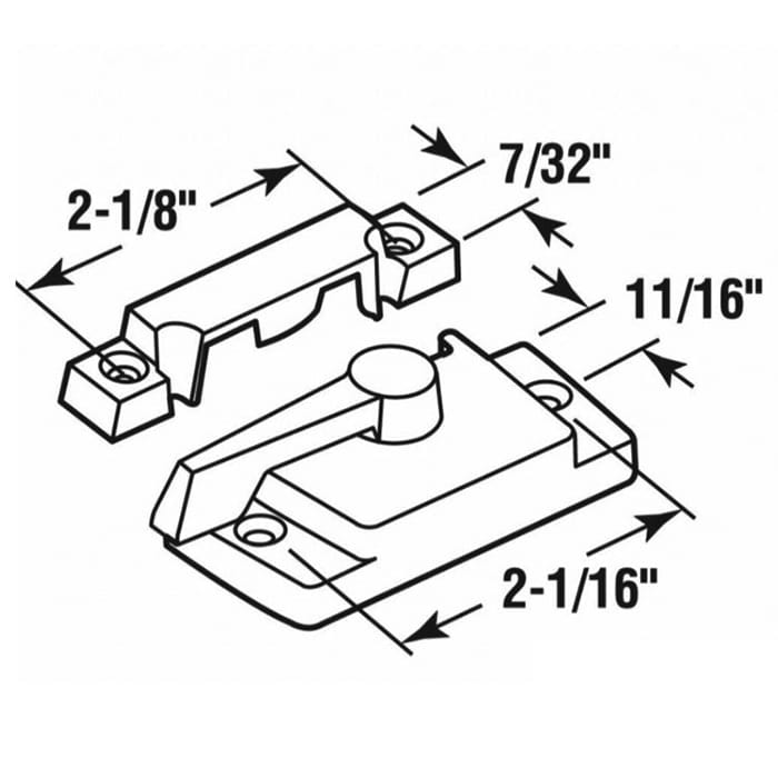 Truth Trimline Sash Lock, Diecast, 11/16" Backset - 500729