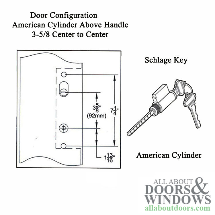 Elegance 10Inch Arch Keyed Active Hardware - Choose Color