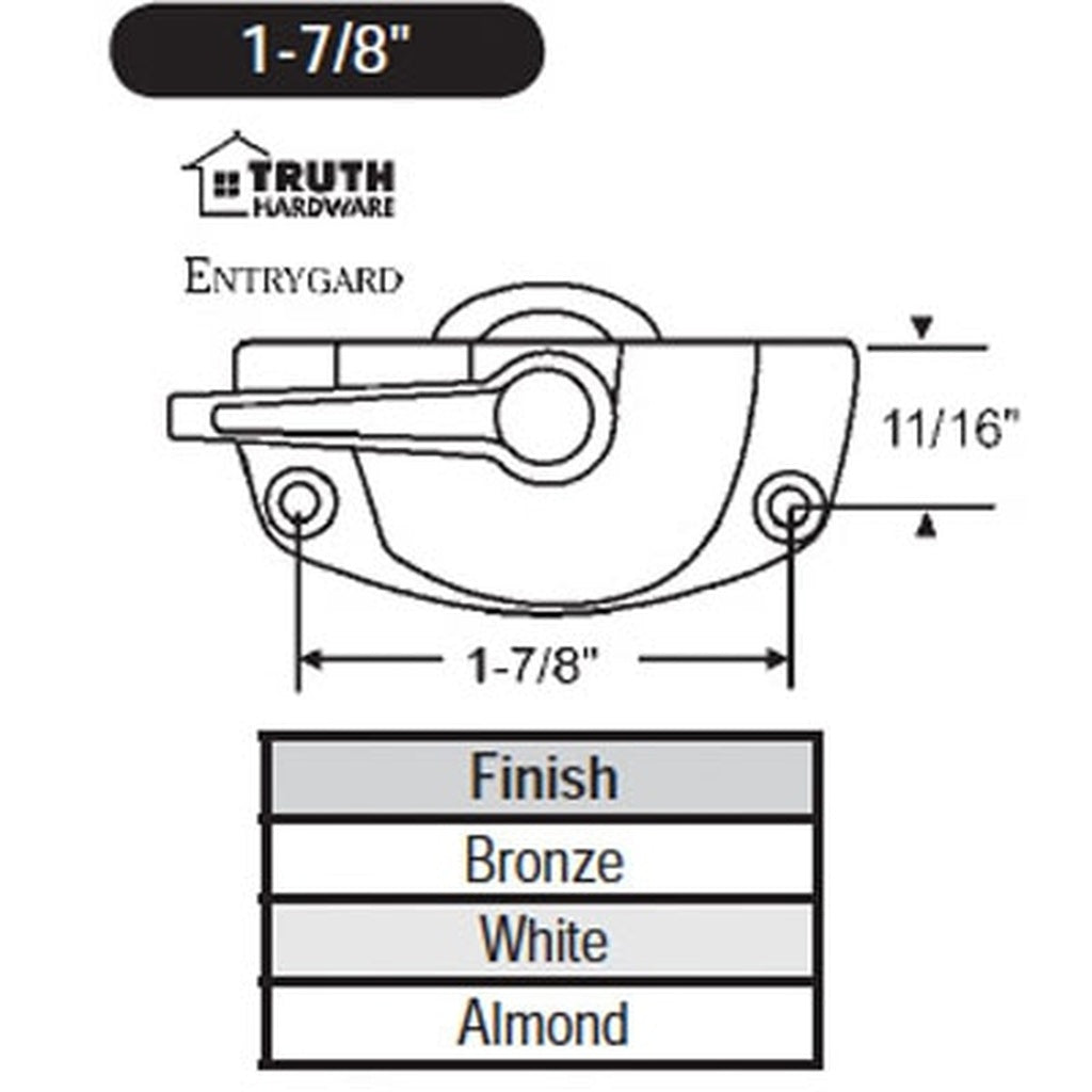 Truth Entrygard Sash Lock 1-7/8" Offset Screws
