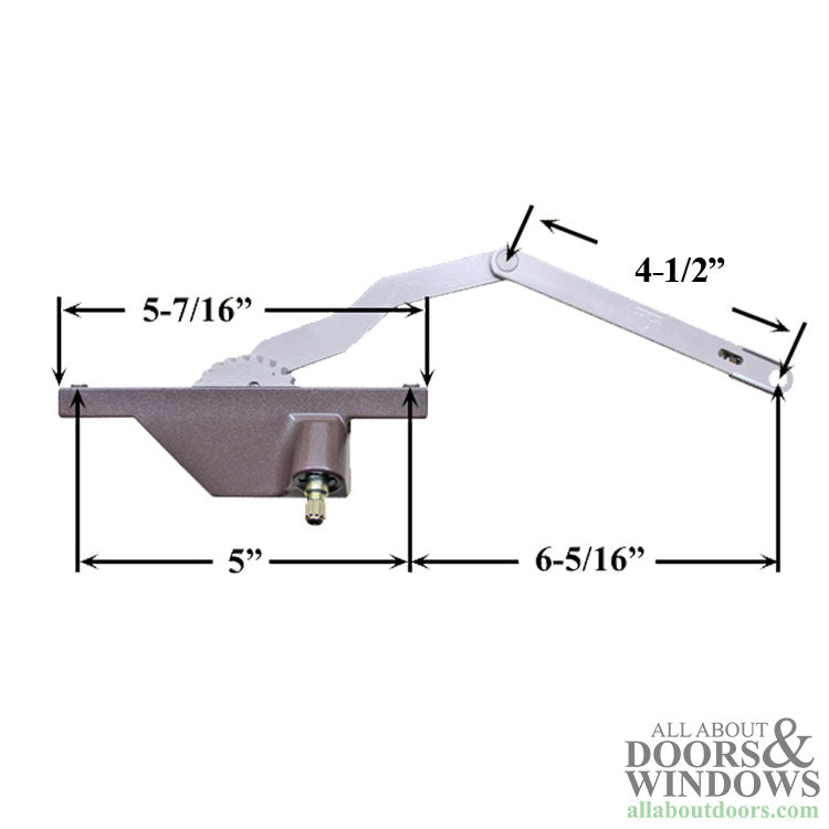 Right Hand 6-11/16 Inch Rear Face Mounted Dyad Casement Operator for Window - Choose Color