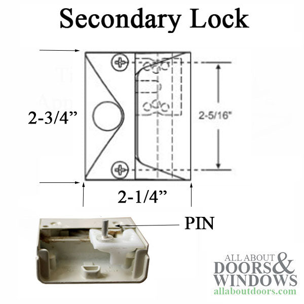 Truth 16.53 Secondary Sash Lock w/ Lever & Pin - Tie Bar