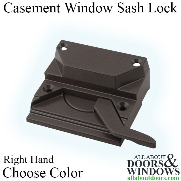 Casement Window Sash Lock, 4 Screw holes, 2-3/8 inch, Right Hand