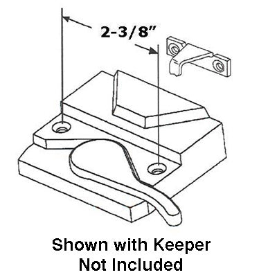 Truth 16.16 Left-Hand Casement Sash Lock, 2-3/8" Screws - 55401