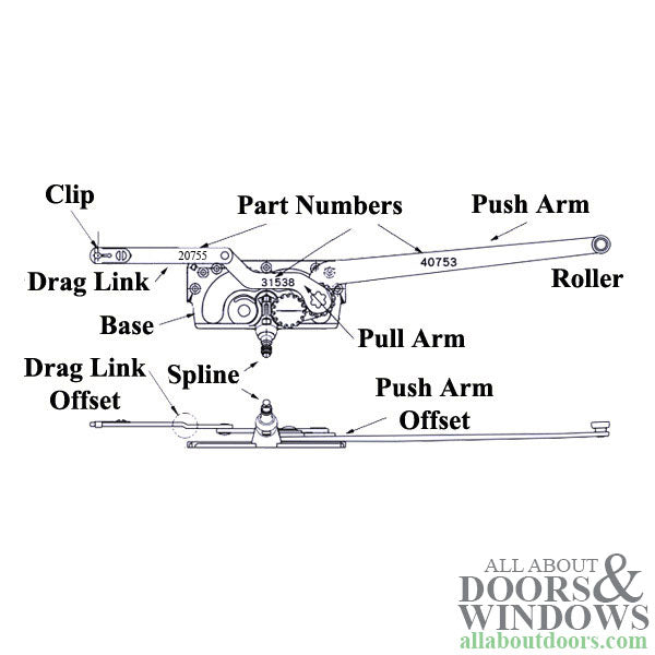 Right Hand Truth 20755 Dual Arm Casement Window Operator