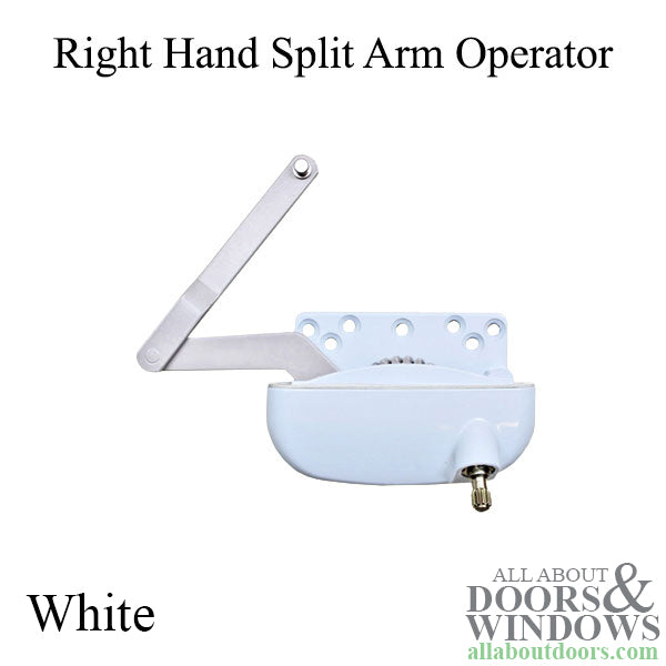 Right Hand Split Arm Casement Window Operator – White Offset Link