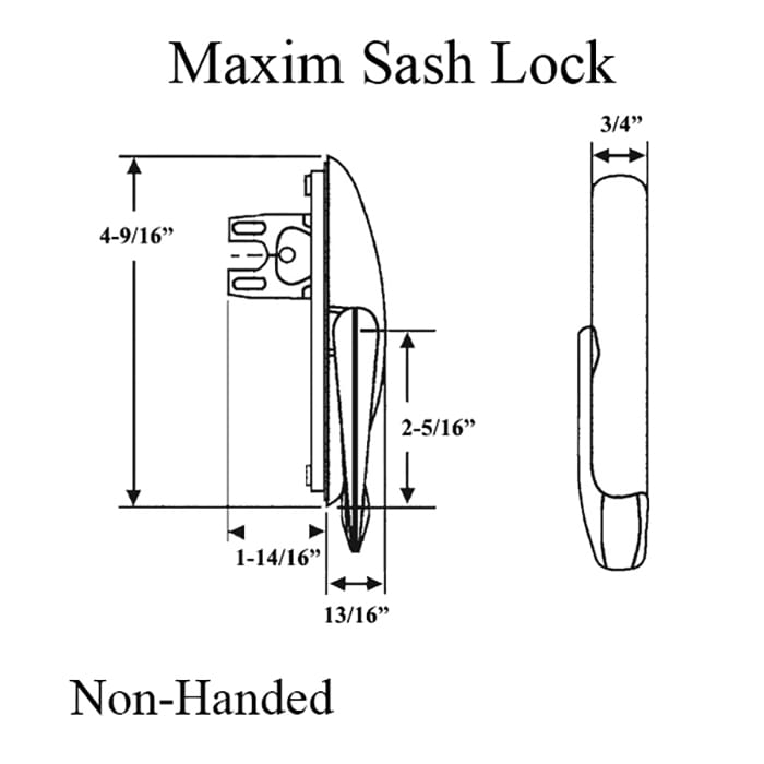 Non-Handed Truth Multipoint Maxim Sash Lock, 1-7/8" Fork – White