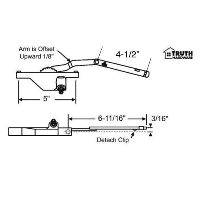 Right Hand Truth Dyad Operator #30866, Rear Mount, 4.5" Holes, Chestnut Bronze