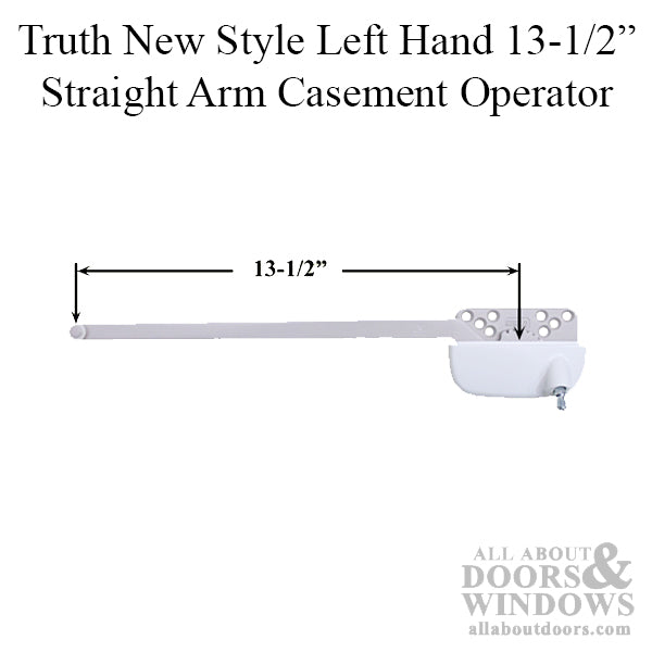 New Style Truth Ellipse Left Hand 13-1/2 Inch Straight Arm Casement Operator - Choose Color