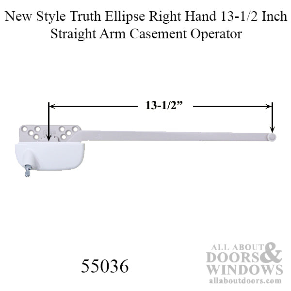 13-1/2 Inch Straight Arm Casement Operator - Choose Color, New Style Truth Ellipse Right Hand