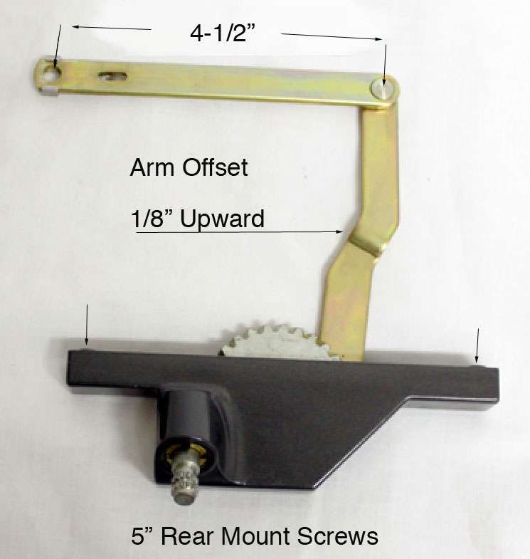 Left Hand Rear Mount Dyad Window Operator, 4-1/2" Holes, Chestnut Bronze, Flat Link #30866