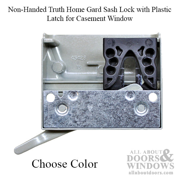 Non-Handed Truth® Home Gard Sash Lock with Plastic Latch for Casement Window - Choose Color
