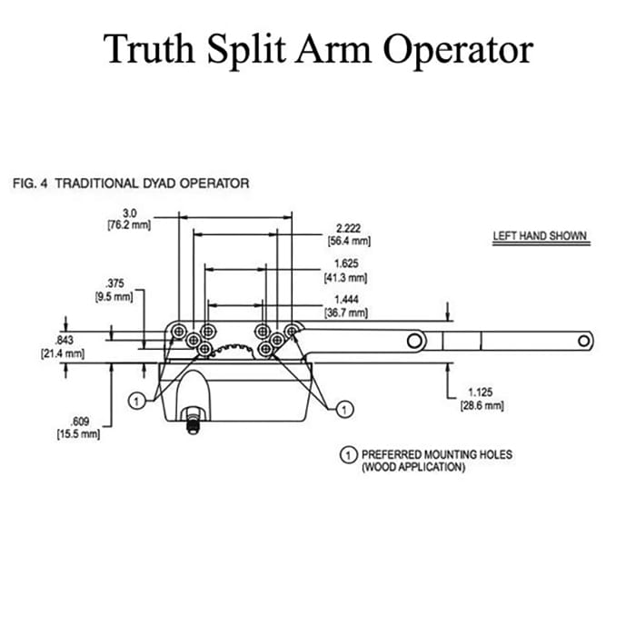 Operator, Split Arm, 4.5 Straight Link no/ Clip, Old Style Housing, Right Hand (RH) - Choose Color
