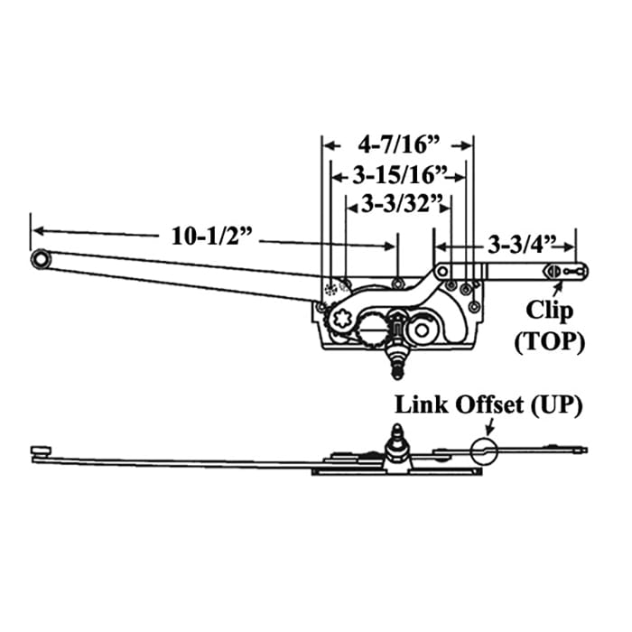 Left Hand Truth 20755 Dual Arm Casement Operator for Caradco/Jeld-Wen