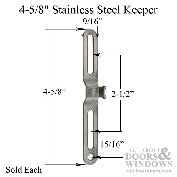 4-5/8" Stainless Steel Casement Window Locking Handle Keeper