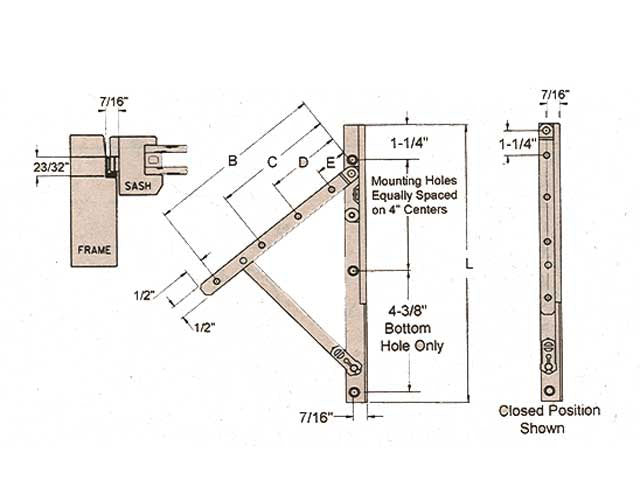 Truth 13.18 Awning Hinge Pair 18" - 30132A