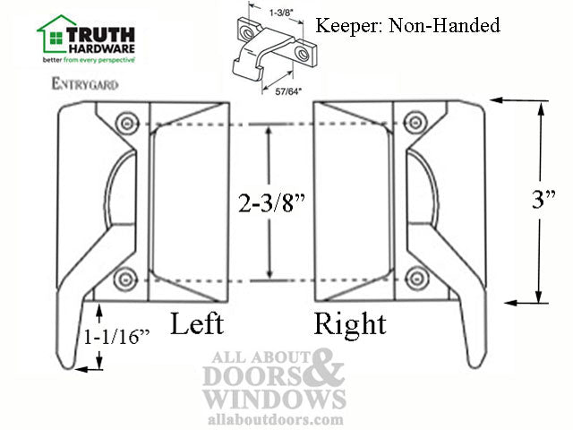 Truth Sash Lock Keeper 1-3/8" Screw Hole, 30902