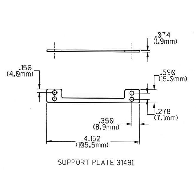 3-7/16" 4-Hole Mounting Plate for Multi-Point Sash Locks