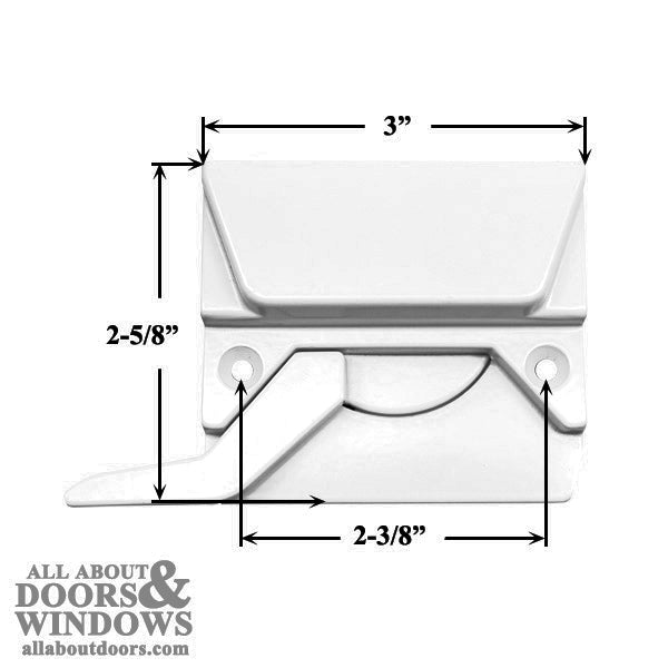 Right Hand Sash Lock with 2-3/8 Inch Screw Holes - Choose Color
